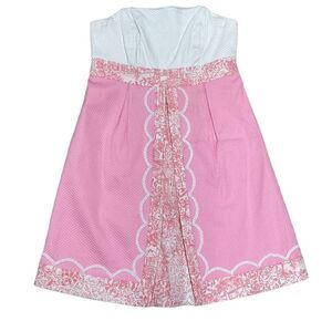 Lilly Pulitzer Jubilee Pink & White Strapless Dress Size 2